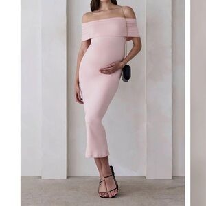 NWT Bumpsuit Bianca Off-Shoulder Pink Dress